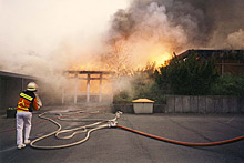 Brand der Grundschule Helfe 1993